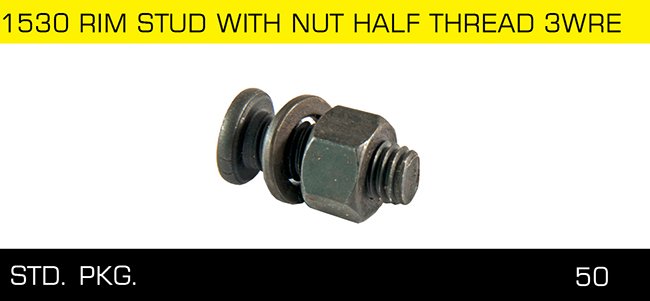 1530 RIM STUD WITH NUT HALF THREAD 3WRE